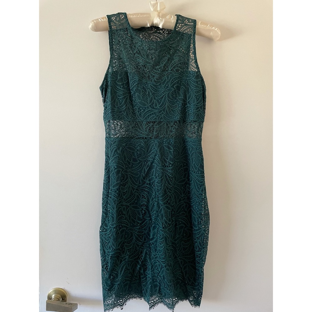 Dark green lace dress
